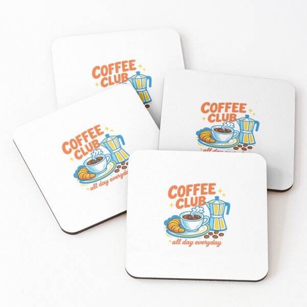 Item preview, Retro Coffee Club Illustration — Vintage Style Coffee Pot and Pastry Design designed and sold by Colorful-Garden.