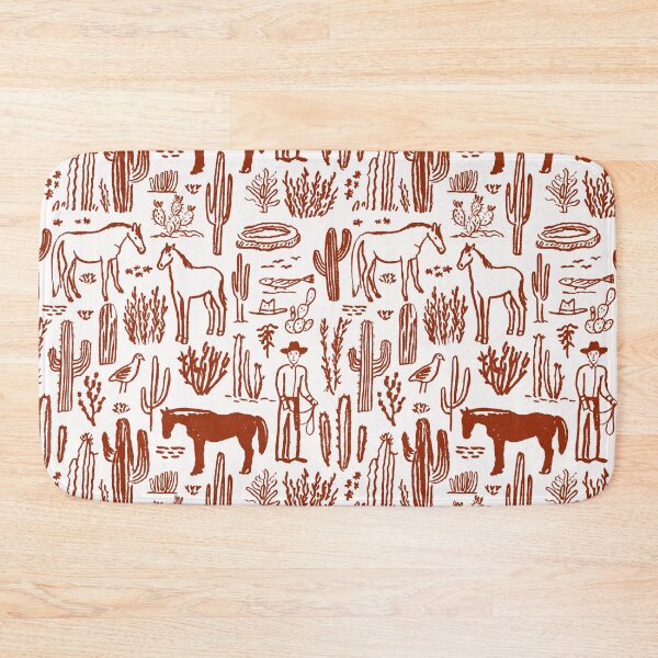 Item preview, Western Desert Pattern Cowboy Horses Cactus Southwest Ranch designed and sold by trajeado14.