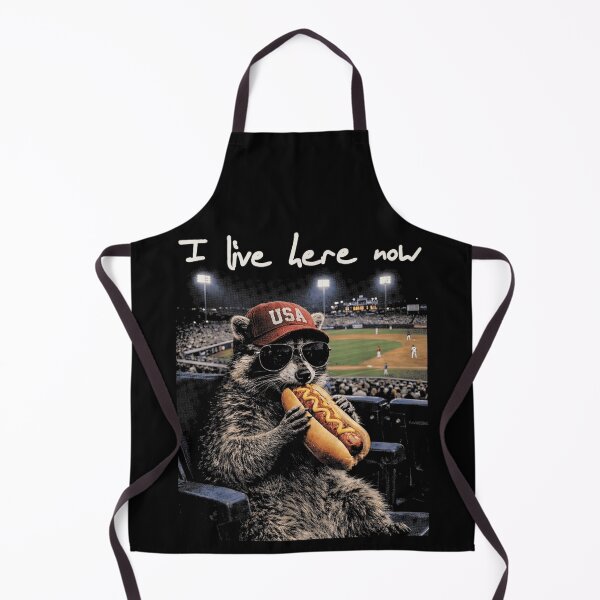 Item preview, Funny Raccoon Eating Hotdog Baseball Fan USA Sports Humor Design designed and sold by Daisy Grimes.