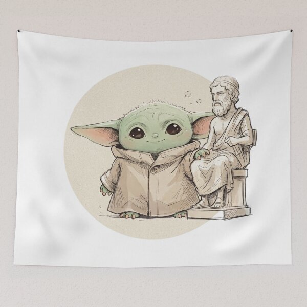 Item preview, BABY YODA WITH GREEK STATUE designed and sold by LIS AND MELIVERSO.