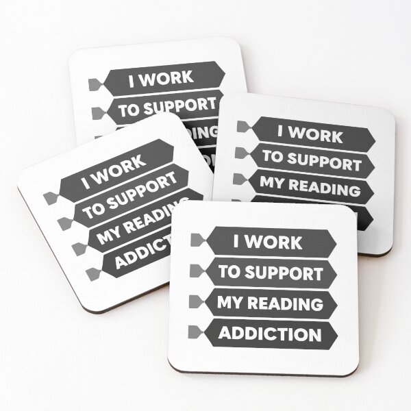 Item preview, I Work To Support My Reading Addiction Reader Humor designed and sold by SkeletonsDanger.