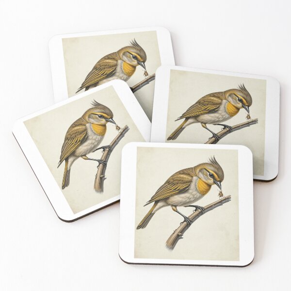 Item preview, Goldcrest Bird Foraging Vintage Naturalist Study designed and sold by BloomStudio1.