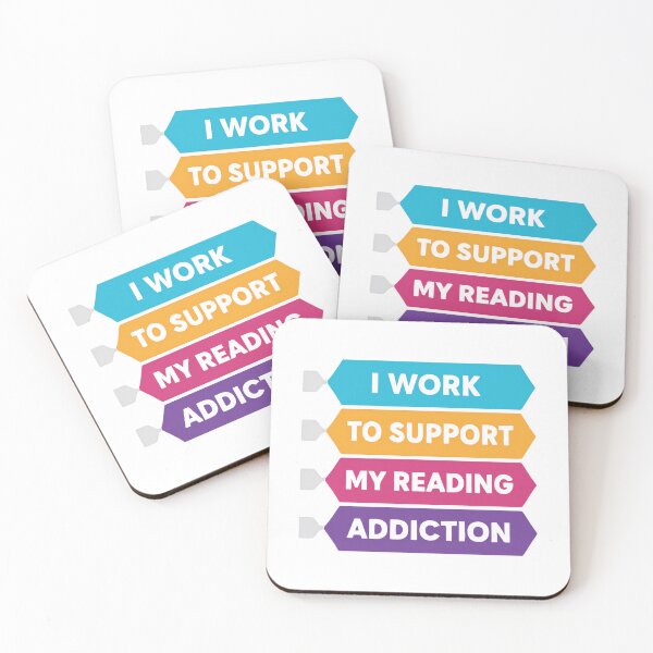 Item preview, I Work To Support My Reading Addiction Book Nerd Quote designed and sold by SkeletonsDanger.