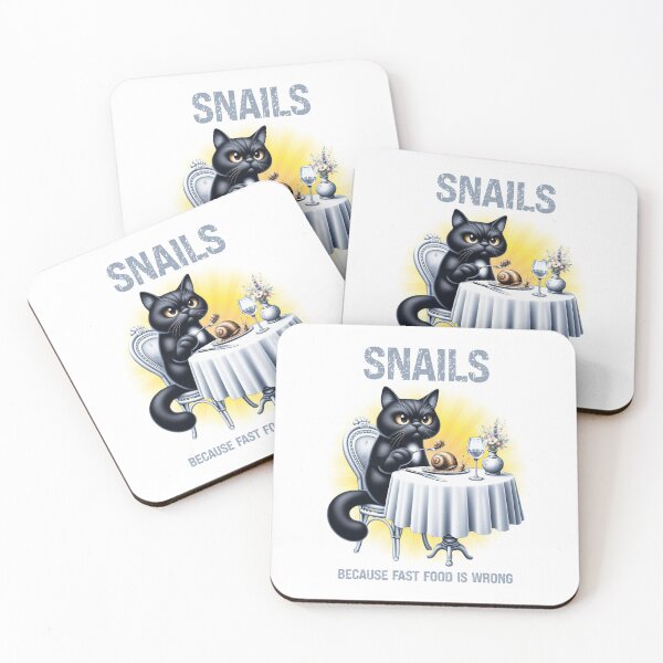 Item preview, Snails Because Fast Food Is Wrong Funny Cat Meme designed and sold by MoodCatClubCo.