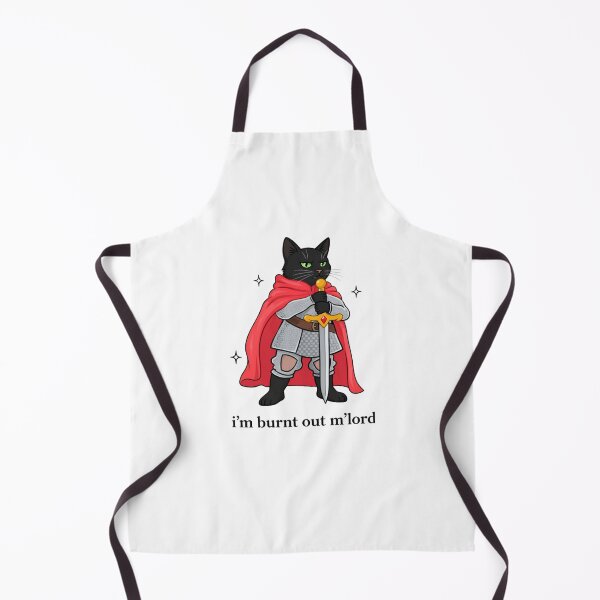 Item preview, I’m Burnt Out M’lord Funny Black Cat Knight designed and sold by krystalRomanart.