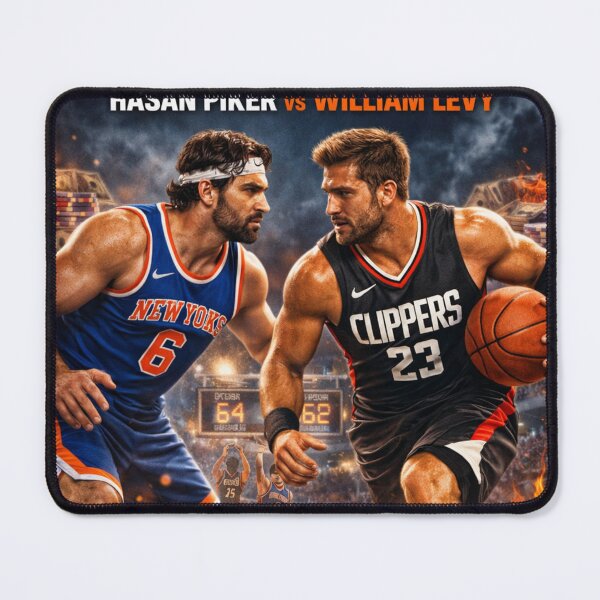 Item preview, Hasan Piker vs. William Levy, Basketball Showdown Inspiration, Sequel Continued designed and sold by Uniqueartai.