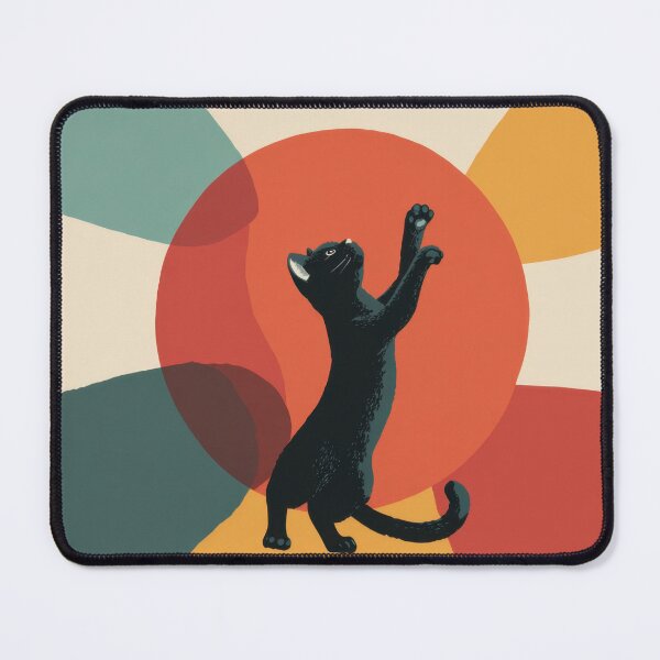 Item preview, Black cat plays in abstract colors designed and sold by anytka.
