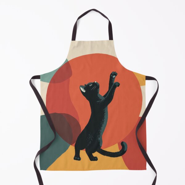 Item preview, Black cat plays in abstract colors designed and sold by anytka.
