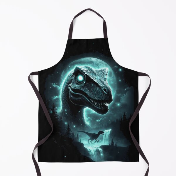 Item preview, Glowing Velociraptor Moonlit Forest Dinosaur Art designed and sold by Syrupulse.