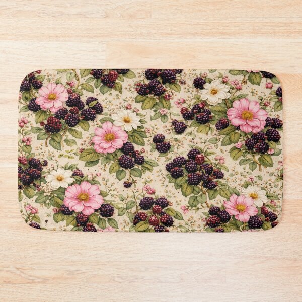 Item preview, Vintage Blackberry and Floral Seamless Pattern designed and sold by Rutvain.