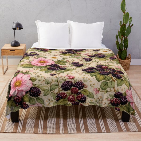 Item preview, Vintage Blackberry and Floral Seamless Pattern designed and sold by Rutvain.