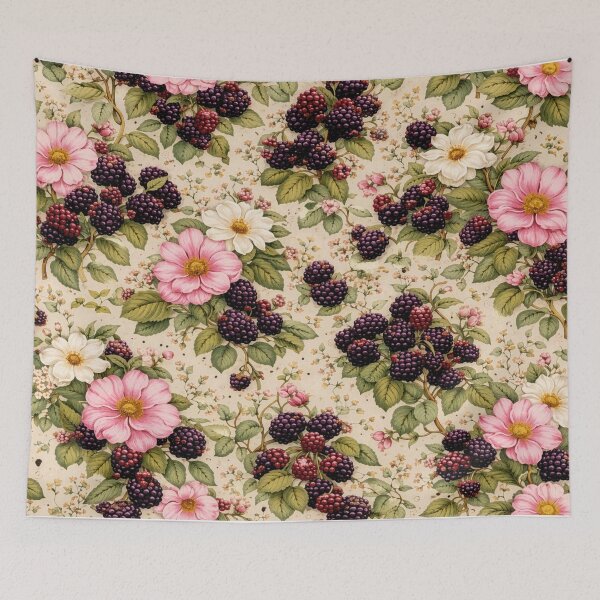 Item preview, Vintage Blackberry and Floral Seamless Pattern designed and sold by Rutvain.