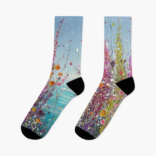 Item preview, Wildflower Meadow Burst Vibrant Textured Mixed Media Floral Art designed and sold by Rocky Mountain Artistry.