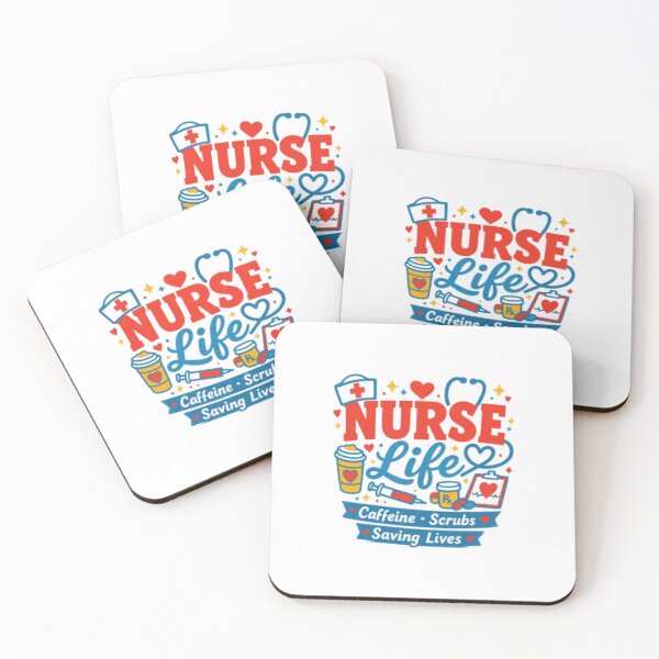 Item preview, Nurse Life: Caffeine Scrubs Saving Lives | Cute Medical Profession Typography Illustration designed and sold by HBDStudio.