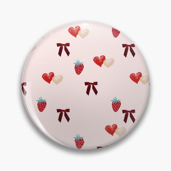 Item preview, Strawberry Hearts & Bows Pattern – Cute Coquette Aesthetic designed and sold by DreamForge Collections.