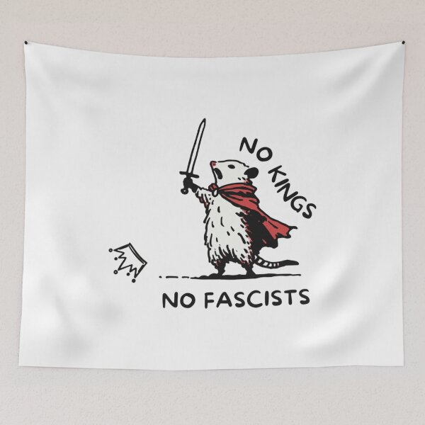 Item preview, No Kings No Fascists: Opossum Warrior Doodle meme No Kings Anti Trump Protest, Liberals designed and sold by toongstudio.