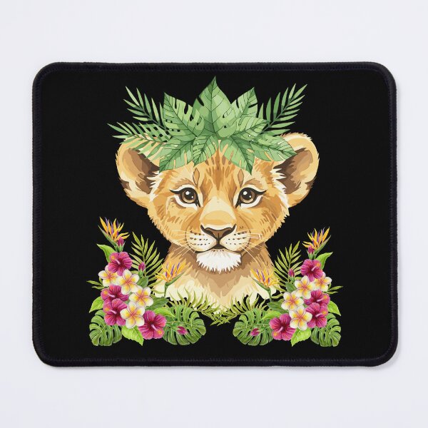 Item preview, Lion cub flowers and a crown of tropical leaves designed and sold by Art&couleurs .