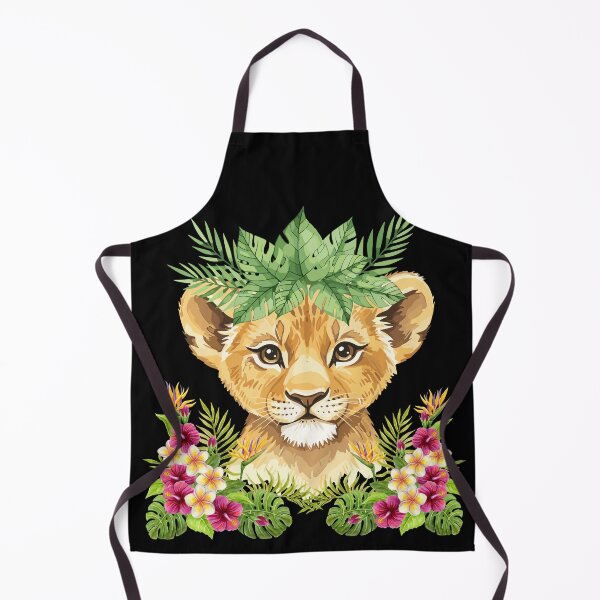 Item preview, Lion cub flowers and a crown of tropical leaves designed and sold by Art&couleurs .