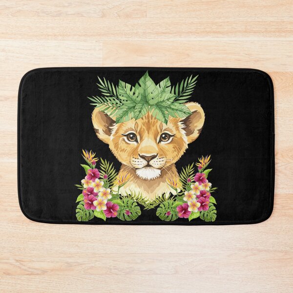 Item preview, Lion cub flowers and a crown of tropical leaves designed and sold by Art&couleurs .