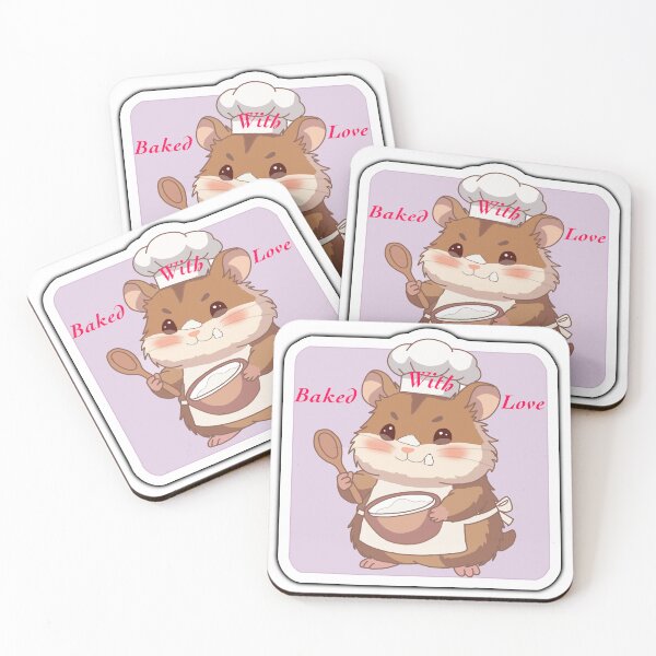 Item preview, Baked with Love Sticker – Cute Chef Hamster Kawaii Cooking Baking Aesthetic designed and sold by pn_terest.
