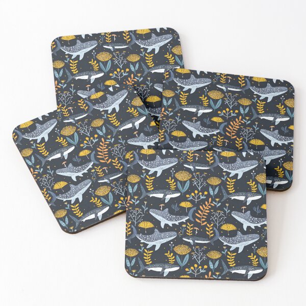 Item preview, Scandinavian Folk Art, Floral Whales Pattern designed and sold by xiao xuans.