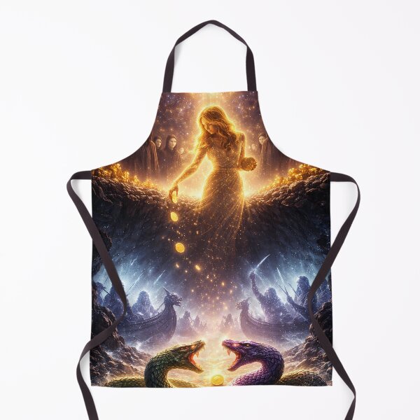 Item preview, Golden Fate Goddess Above Serpent War Ritual designed and sold by KnitOfShadoF.
