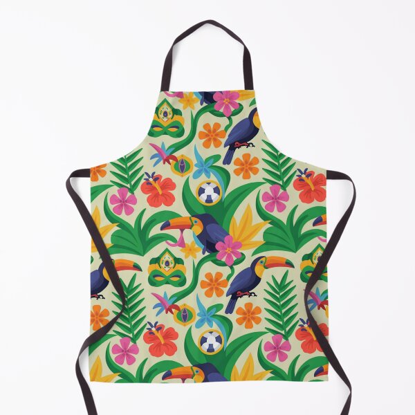 Item preview, Vibrant Tropical Seamless Pattern - Colorful Toucans, Hibiscus & Carnival Masks designed and sold by Midnight Veil Designs.