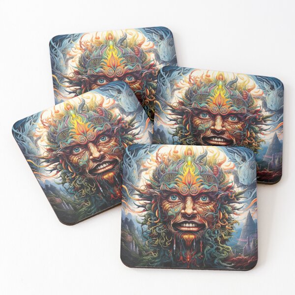 Item preview, Psychedelic Nature Guardian – Mystical Forest Spirit Face designed and sold by Dominik1994.