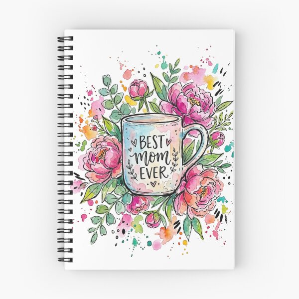 Aperçu de l'œuvre Best Mom Ever Floral Coffee Mug créée et vendue par bbowdesign.