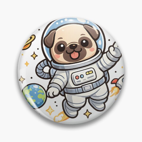Item preview, Pug Astronaut – Cute Space Dog Kawaii Cartoon designed and sold by jahiggin.