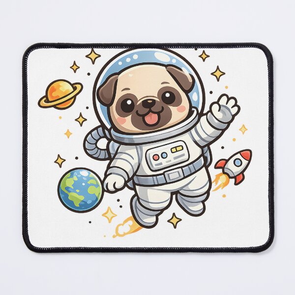 Item preview, Pug Astronaut – Cute Space Dog Kawaii Cartoon designed and sold by jahiggin.
