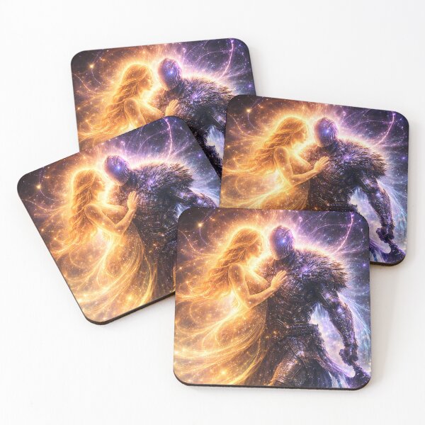 Item preview, Light Goddess Embrace Dark Warrior Cosmic Duel designed and sold by KnitOfShadoF.