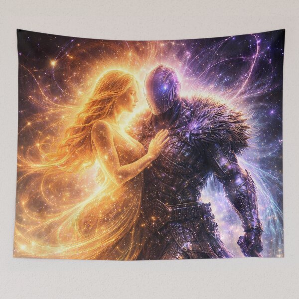 Item preview, Light Goddess Embrace Dark Warrior Cosmic Duel designed and sold by KnitOfShadoF.