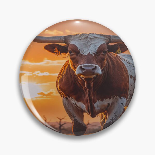 Item preview, Longhorn Bull at Sunset – Dramatic Western Landscape Art Print designed and sold by BeautifulVirtues.