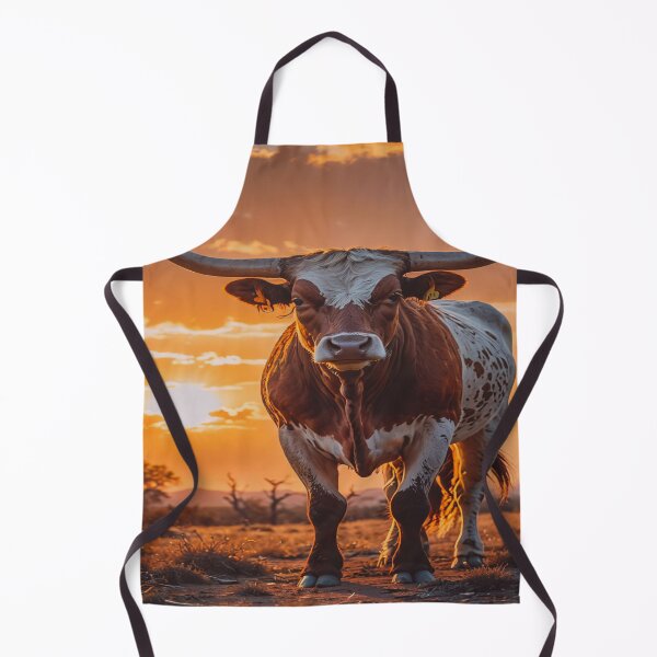 Item preview, Longhorn Bull at Sunset – Dramatic Western Landscape Art Print designed and sold by BeautifulVirtues.