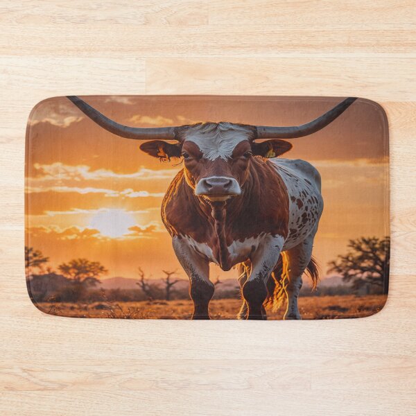 Item preview, Longhorn Bull at Sunset – Dramatic Western Landscape Art Print designed and sold by BeautifulVirtues.