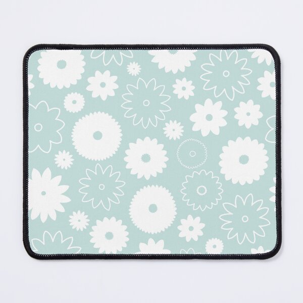 Item preview, Blooms Pattern White+Line on Lt Teal designed and sold by NataliePaskell.