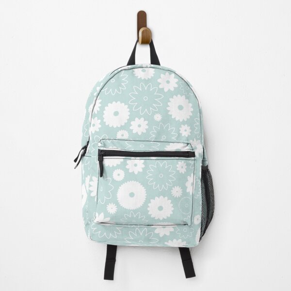 Item preview, Blooms Pattern White+Line on Lt Teal designed and sold by NataliePaskell.