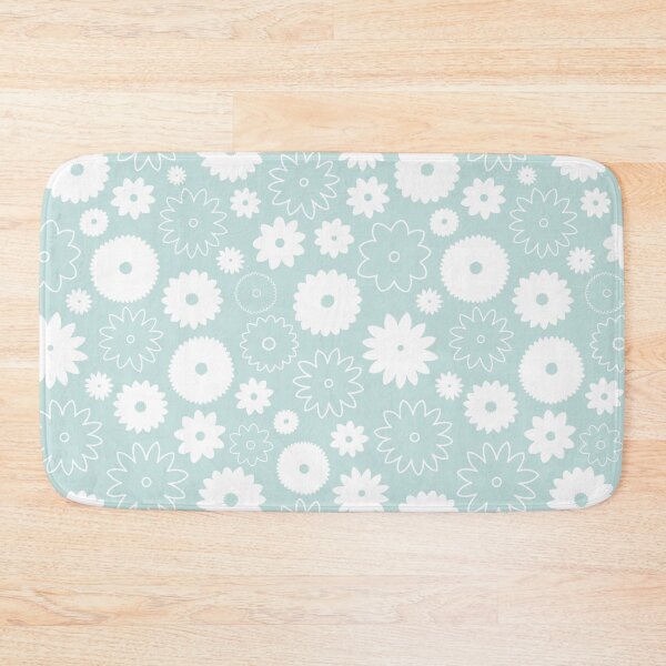 Item preview, Blooms Pattern White+Line on Lt Teal designed and sold by NataliePaskell.