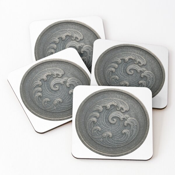 Item preview, A circular metal plate with a wave design on transparent background designed and sold by Creative88Art.