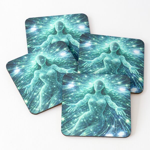 Item preview, Digital Cosmic Goddess Emerging From Light Grid designed and sold by KnitOfShadoF.