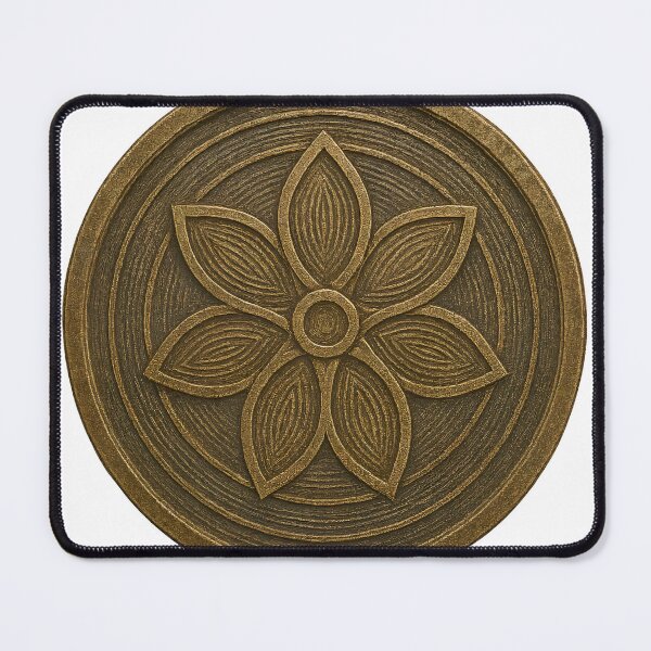 Item preview, A bronze flower emblem on transparent background designed and sold by Creative88Art.