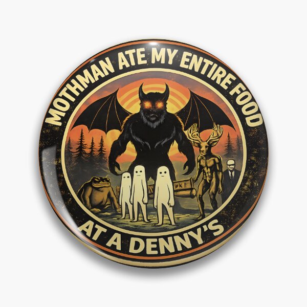 Item preview, Mothman Ate My Entire Food At a Denny s Mothman Vintage designed and sold by gear-posters.