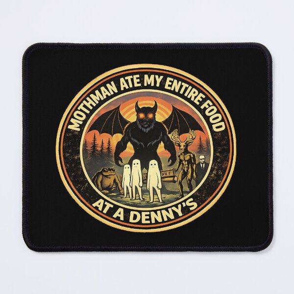 Item preview, Mothman Ate My Entire Food At a Denny s Mothman Vintage designed and sold by gear-posters.