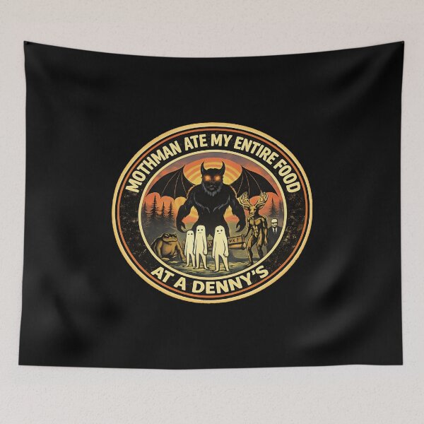 Item preview, Mothman Ate My Entire Food At a Denny s Mothman Vintage designed and sold by gear-posters.