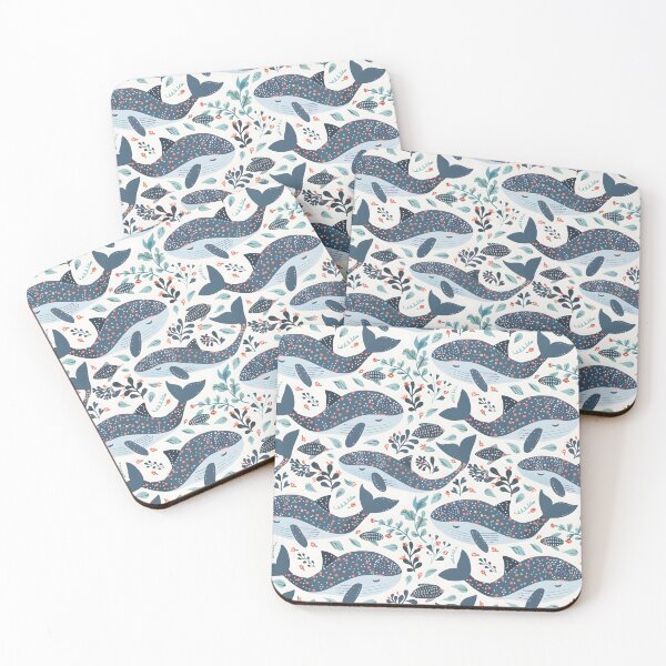 Item preview, Scandinavian Folk Art, Floral Whales Pattern designed and sold by xiao xuans.