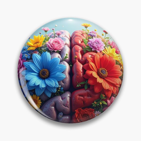 Item preview, Floral Brain – Creative vs Logical Mind Art Print designed and sold by EkaterinaSokol.