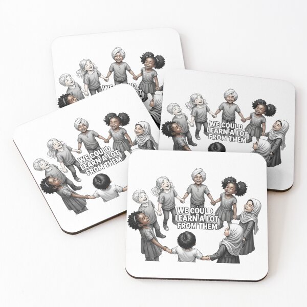 Item preview, We Could Learn A Lot From Them – Diverse Kids Holding Hands Unity Circle Illustration designed and sold by nancysdaughter.
