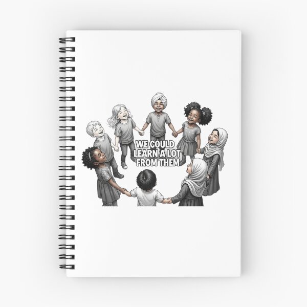 Item preview, We Could Learn A Lot From Them – Diverse Kids Holding Hands Unity Circle Illustration designed and sold by nancysdaughter.