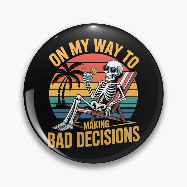 Item preview, On My Way to Making Bad Decisions Funny Skeleton Beach Summer T-Shirt designed and sold by Milosstudio.